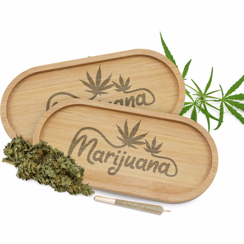 Mini Bamboo Oval Rolling Tray
