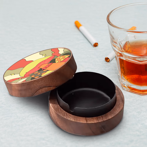 A custom metal rolling tray with a logo and bulk rolling trays in the background